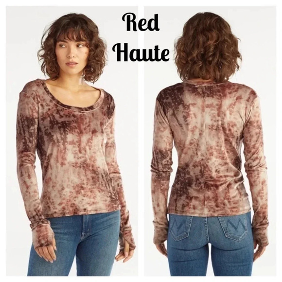 NWT Red Haute Velour Basic Crew Tee Small - Picture 1 of 11